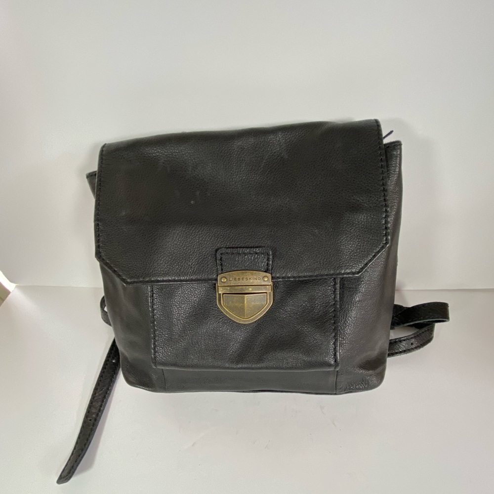 Liebeskind Black Pebbled Leather Backpack